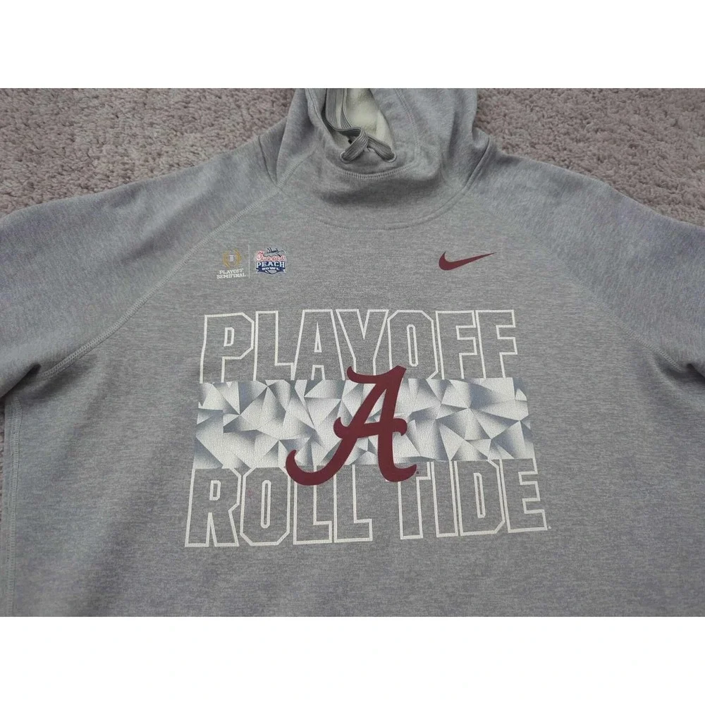 Alabama Crimson Tide Hoodie Womens L‎ Gray NCAA Football Playoff Roll Tide Nike